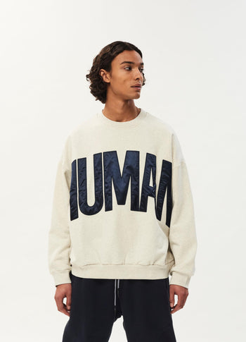 Human fleece sweater | soft white melee