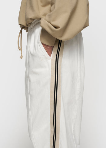 wide tapered pants twill | ecru