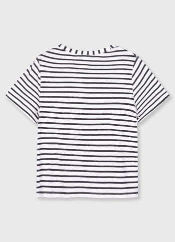 THE PETITE TEE STRIPES | white/black