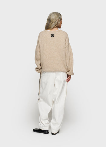 soft round neck sweater knit | earth