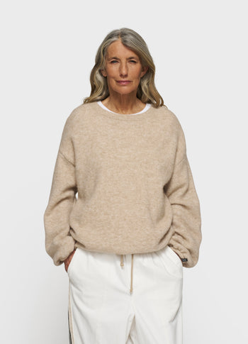 soft round neck sweater knit | earth