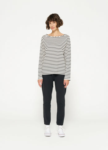 THE LONG SLEEVE TEE STRIPES | white/black