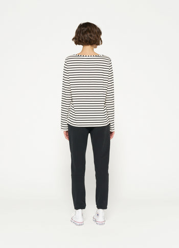THE LONG SLEEVE TEE STRIPES | white/black