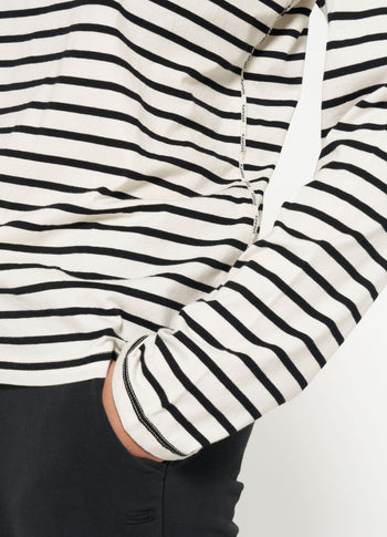 THE LONG SLEEVE TEE STRIPES | white/black