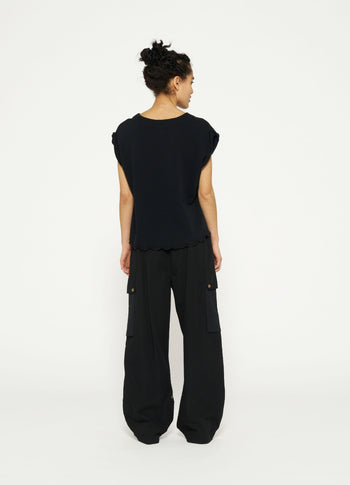 loose utility pants | black