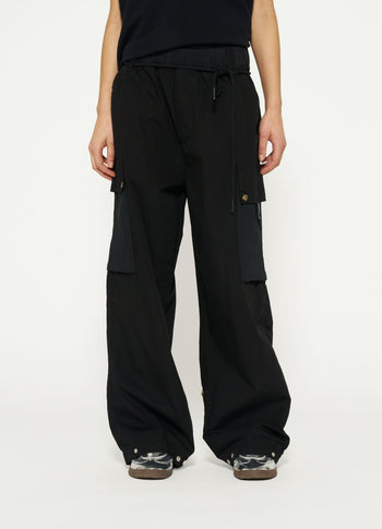 loose utility pants | black