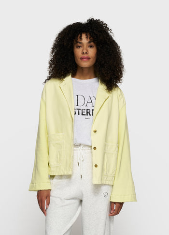 boxy jacket twill | pastel yellow
