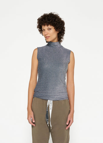 turtleneck top glitter | black