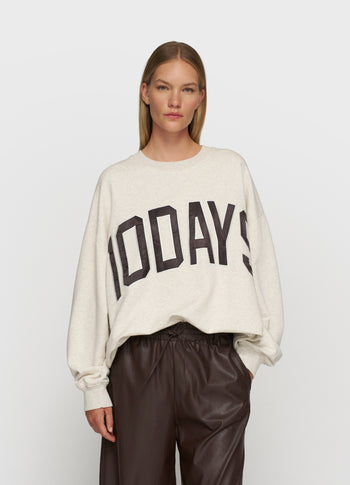 baseball sweater 10DAYS | soft white melee