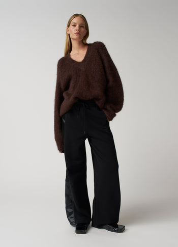 western jogger satin | black