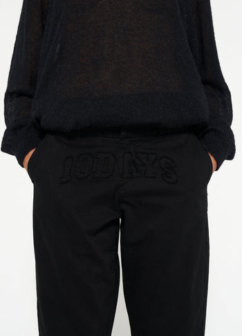 washed statement chino | black