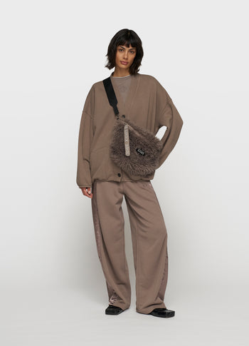 baseball cardigan fleece | moonrock