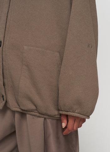 baseball cardigan fleece | moonrock