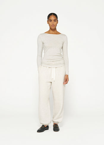 THE BOAT NECK TEE | soft white melee