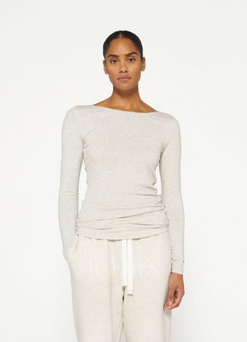 THE BOAT NECK TEE | soft white melee