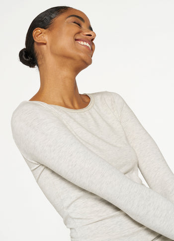 THE BOAT NECK TEE | soft white melee