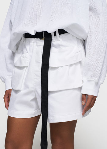 utility shorts | optic white