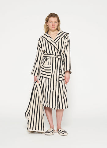 bathrobe stripes | ecru/black