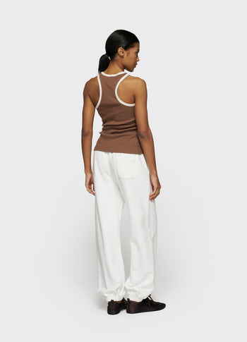 tank top rib contrast | truffle