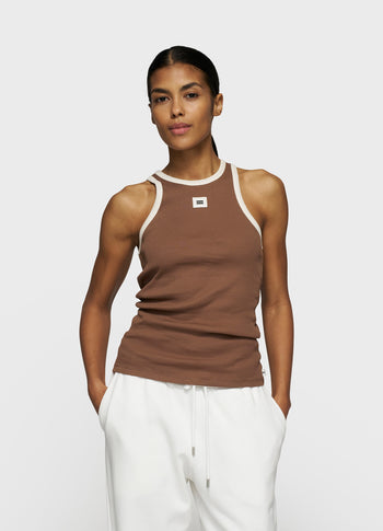 tank top rib contrast | truffle