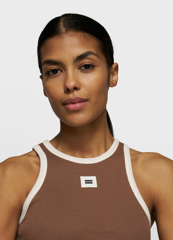 tank top rib contrast | truffle