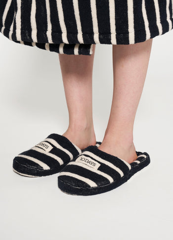 slippers stripes | black/ecru