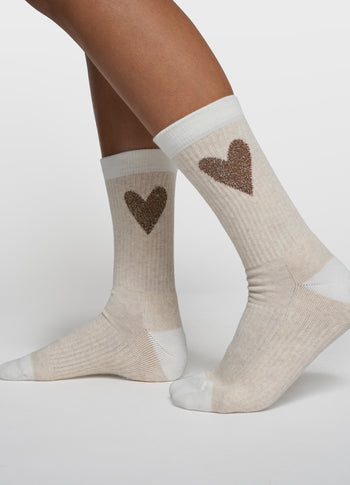 socks heart | soft white melee