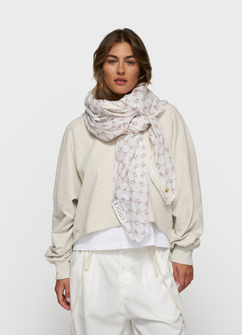 scarf monogram | ecru