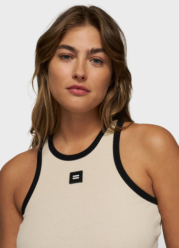 tank top rib contrast | light earth