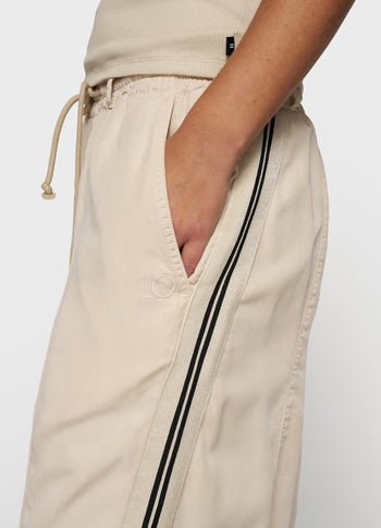 wide tapered pants tencel | light earth