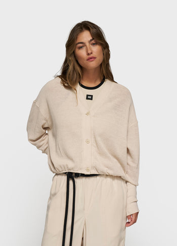 v-neck cardigan mesh | light earth