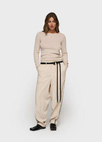 boat neck long sleeve tee mesh | light earth