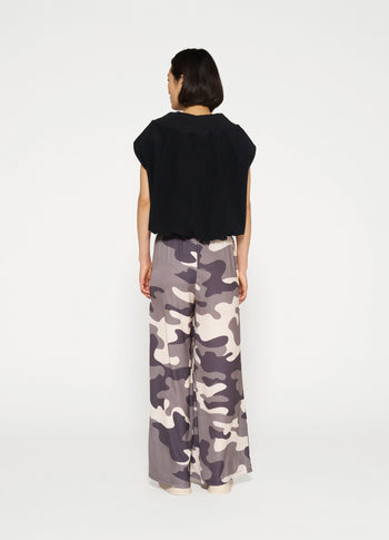wide pants camo | sage