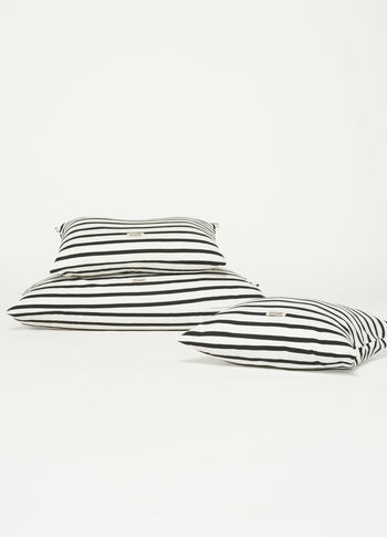 THE PILLOW COVER LONG STRIPES 50x90 | ecru/black