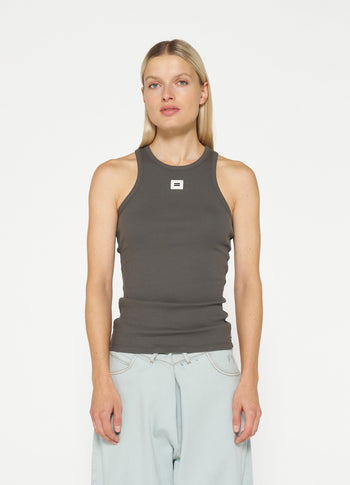 tank top rib | oil grey