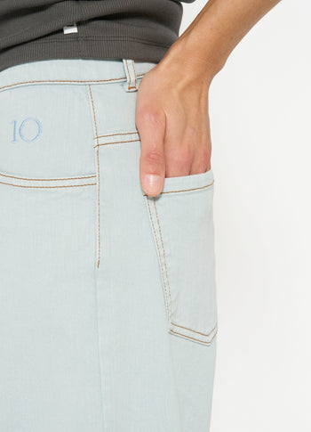 cross denim pants | sea foam
