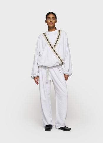 dance sweater tape | white grey melee