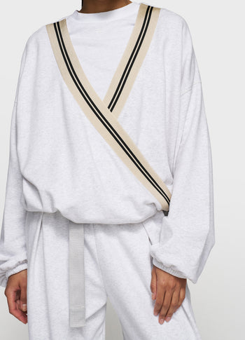 dance sweater tape | white grey melee