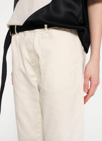 belted pants jog denim | light natural