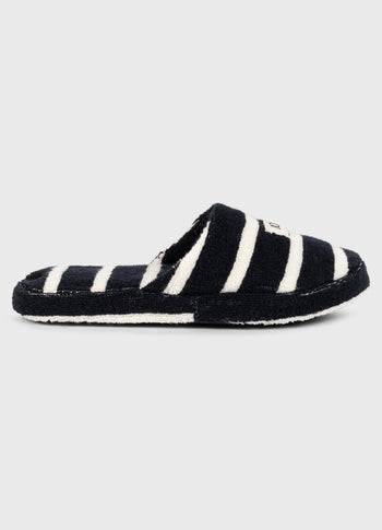 slippers stripes | black/ecru