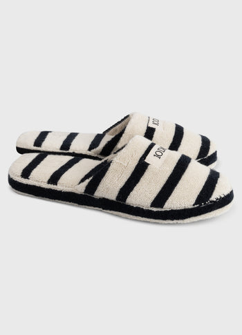 slippers stripes | ecru/black