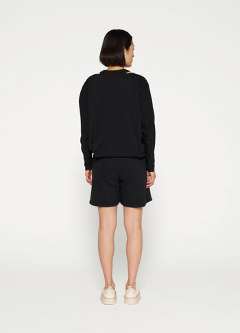 tie long sleeve tee | black