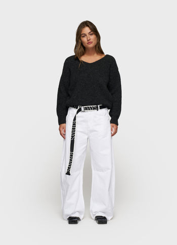 western pants washed | optic white