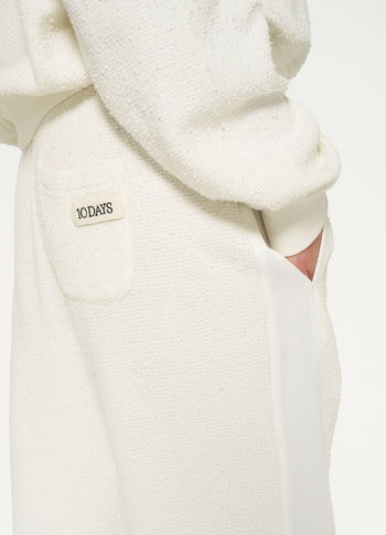 texture fleece jogger | ecru