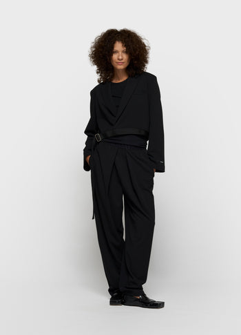 pleated pants | black