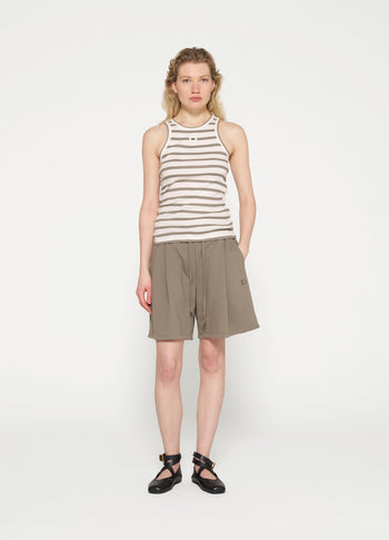 tank top rib stripes | ecru/sage