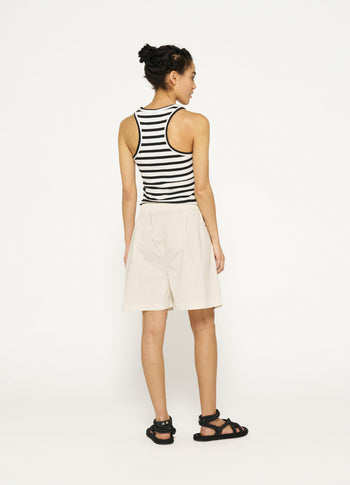 tank top rib stripes | ecru/black