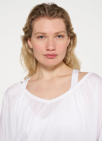 tie long sleeve tee | white