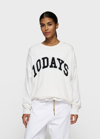 statement sweater knit | white