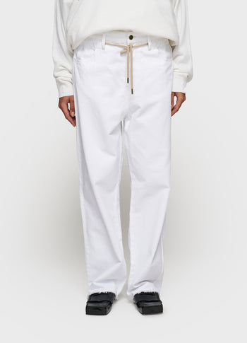 straight leg pants twill | optic white
